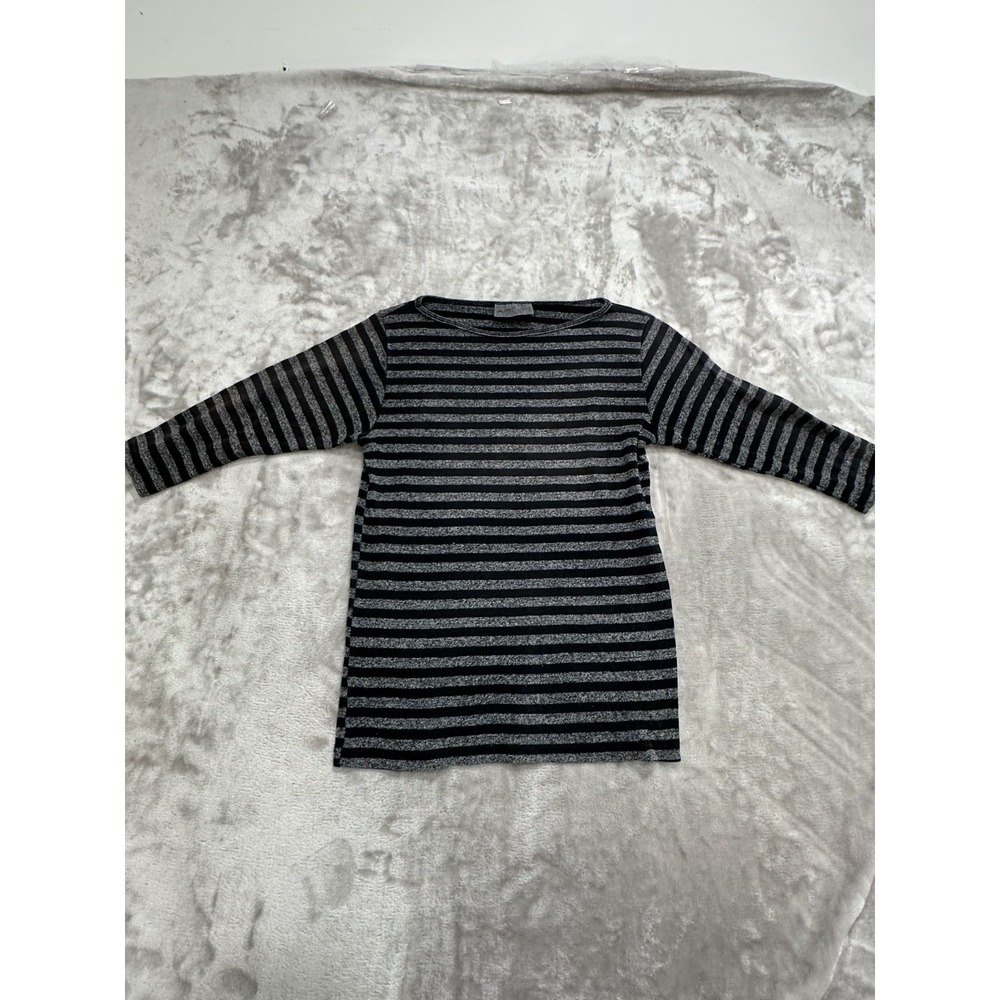 MICHAEL STARS Sweater Women's Size Medium Black & Gray Striped‎ Long Sleeve EUC